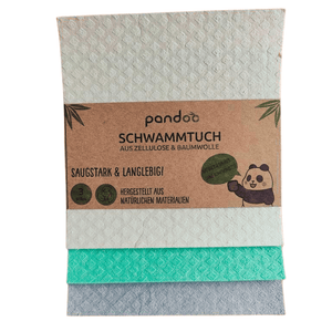pandoo Schwammtuvh Schwammtücher 3er-Set – waschbar, saugstark & plastikfrei