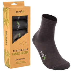 pandoo Socken 35 - 38 / Grau Bambus Sportsocken - 6er Pack