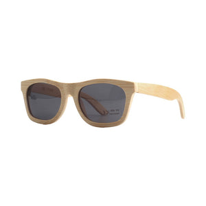 pandoo Sonnenbrille Heller Rahmen Bambus Sonnenbrille Unisex | UV400 | Schwarz