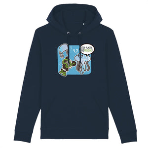 T-Pop Hoodie - CRUISER - Stanley - DTG Hoodie Stop Plastik aus Bio-Baumwolle | Unisex | Qualle