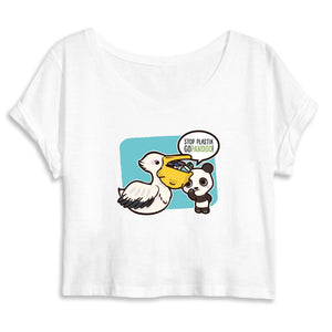 T-Pop Mantis - Crop top - DTG S / White Crop Top aus Bio-Baumwolle | Pelikan