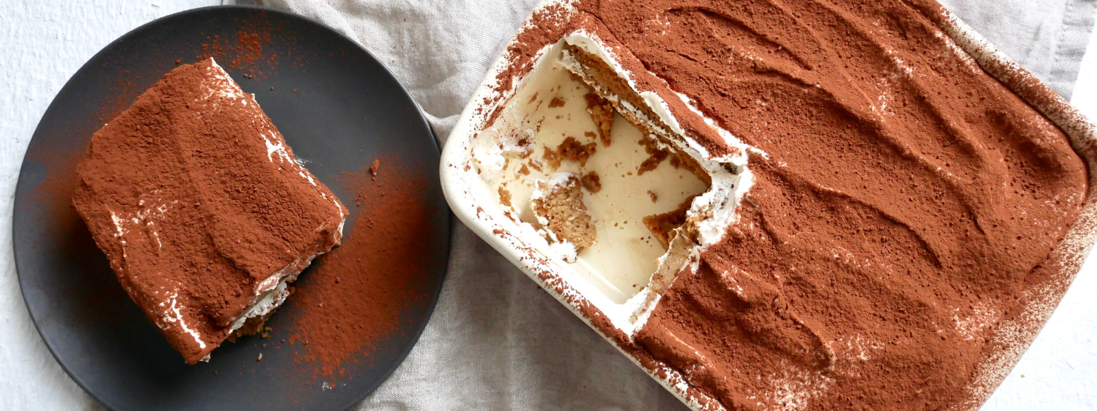 Veganes Tiramisu mit fluffigem Mandelbiscuit