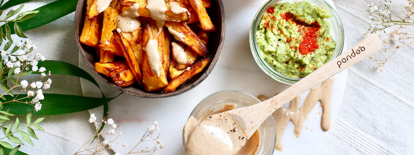 Kartoffelspalten mit veganen Dips | #Plastikfasten