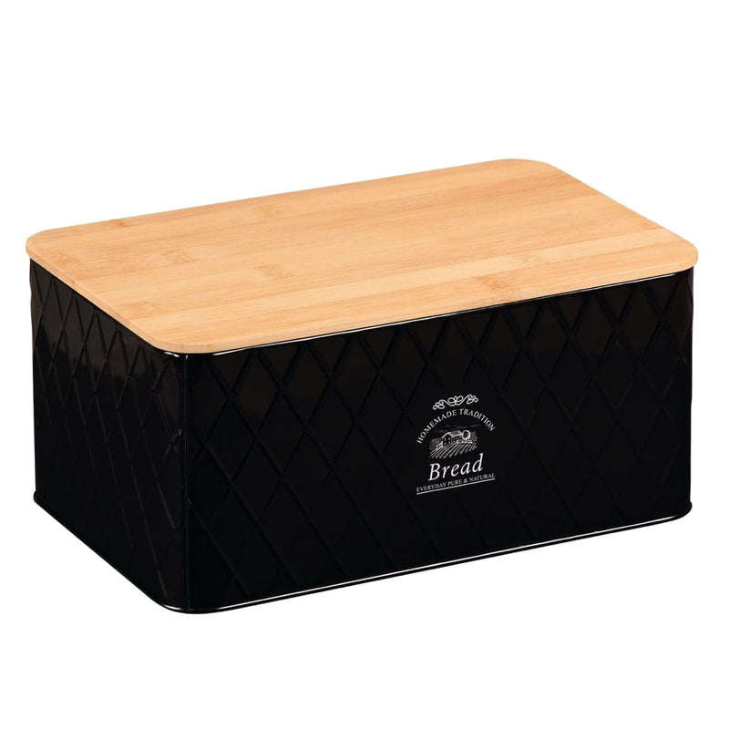 Kesper Brotkasten Black Brotbox, Metall, Bambus