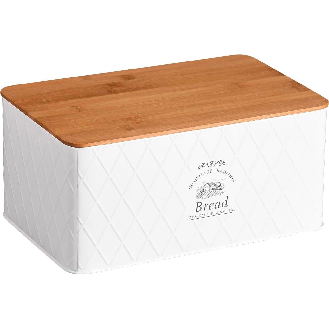Kesper Brotkasten White Brotbox, Metall, Bambus