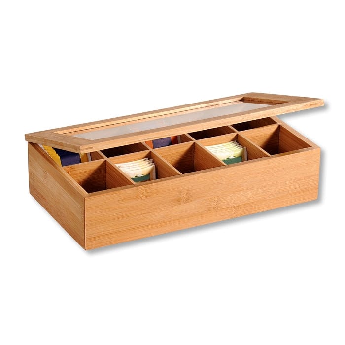 Kesper Teebox Teebox mit 10 Fächern, Bambus