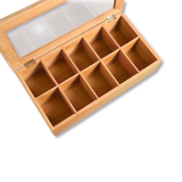 Kesper Teebox Teebox mit 10 Fächern, Bambus