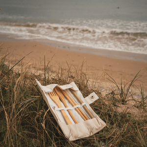 pandoo Besteck Set Bambus Picknick und Reise Besteck-Set