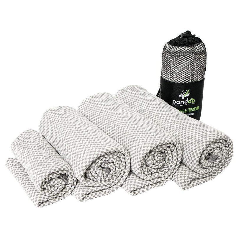 pandoo Reisehandtuch S - 80x40cm / Grau Reisehandtuch mit Bambus Aktivkohlefasern