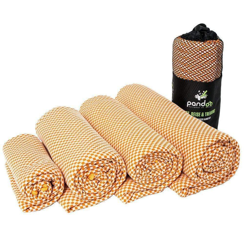 pandoo Reisehandtuch S - 80x40cm / Orange Reisehandtuch mit Bambus Aktivkohlefasern
