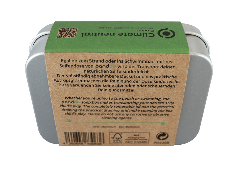 pandoo Seifendose Seifendose aus Aluminium mit Abtropfgitter