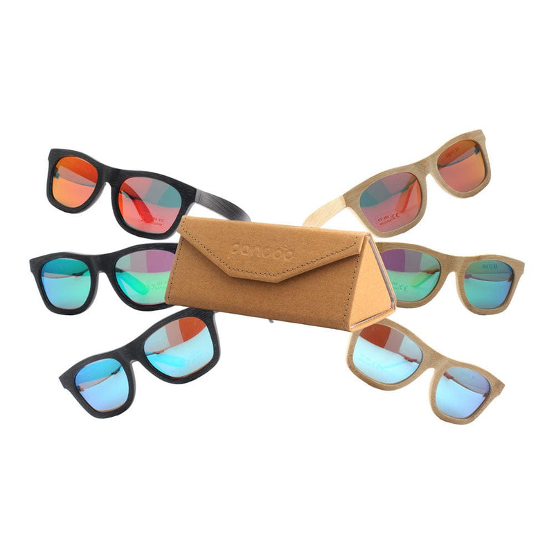 pandoo Sonnenbrille Bambus Sonnenbrille Unisex | polarisiert | UV400 | Blau | Türkis | Orange
