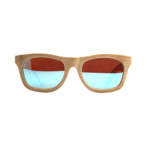 pandoo Sonnenbrille Bambus Sonnenbrille Unisex | polarisiert | UV400 | Blau | Türkis | Orange