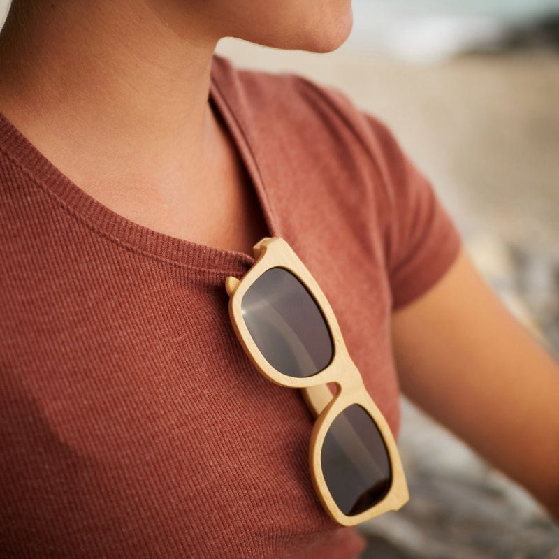 pandoo Sonnenbrille Bambus Sonnenbrille Unisex | UV400 | Schwarz