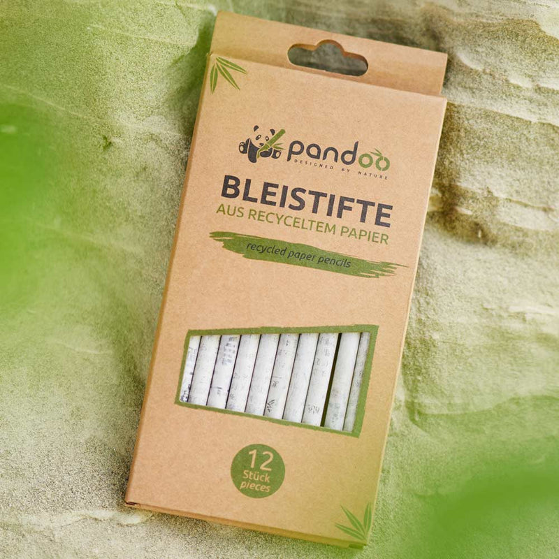 pandoo Stifte 12 Bleistifte 12 Bleistifte aus recyceltem Zeitungspapier