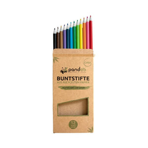 pandoo Stifte 12 Buntstifte aus recyceltem Zeitungspapier