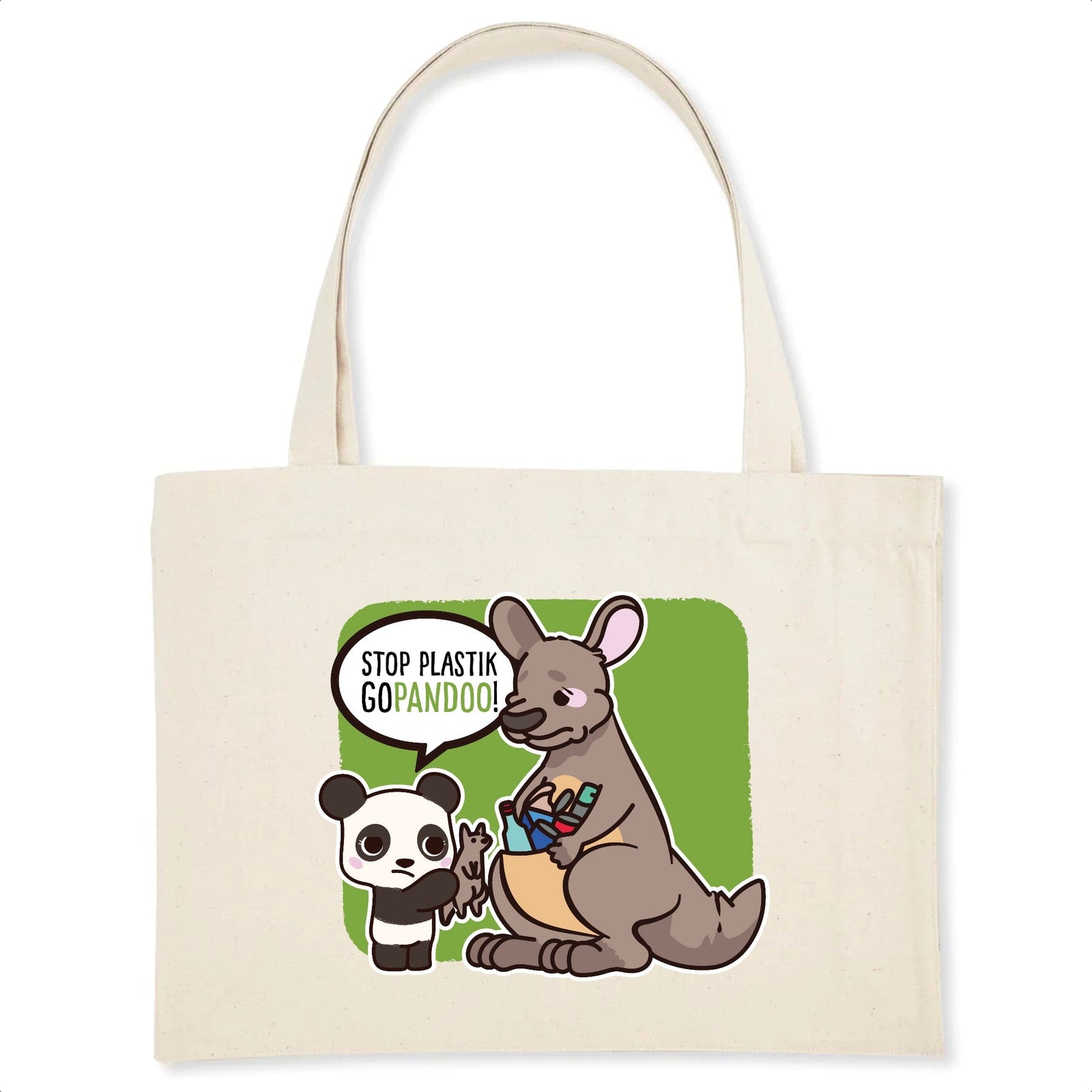 T-Pop Shopping Bag Stanley/Stella blanc cassé - DTG Unique / White Einkaufstasche aus Bio-Baumwolle | Känguru