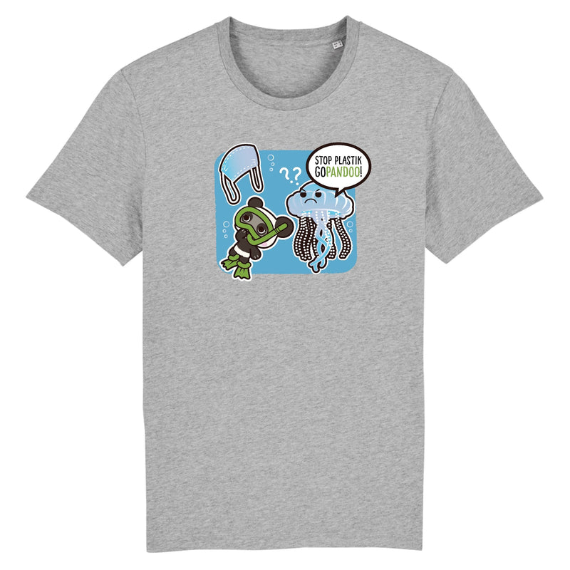 T-Pop Stanley/Stella Rocker - DTG XS / Grey T-Shirt Stop Plastik aus Bio-Baumwolle | Unisex | Qualle